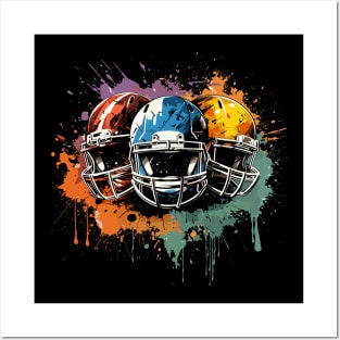 American Football – Helmet Grunge Splash Design Posters and Art